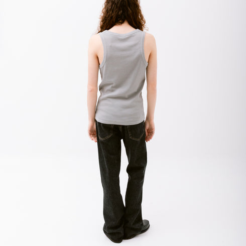 Hello Sunflower Rib Tank Top Grey 2049 5714982105909 Fit Back Degli Uberti